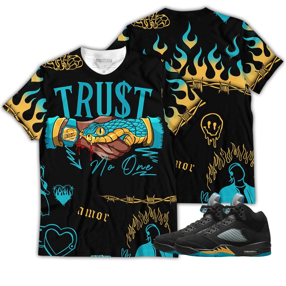 Unisex Sneaker Trust No One Jordan 5 Aqua Collection Long Sleeve