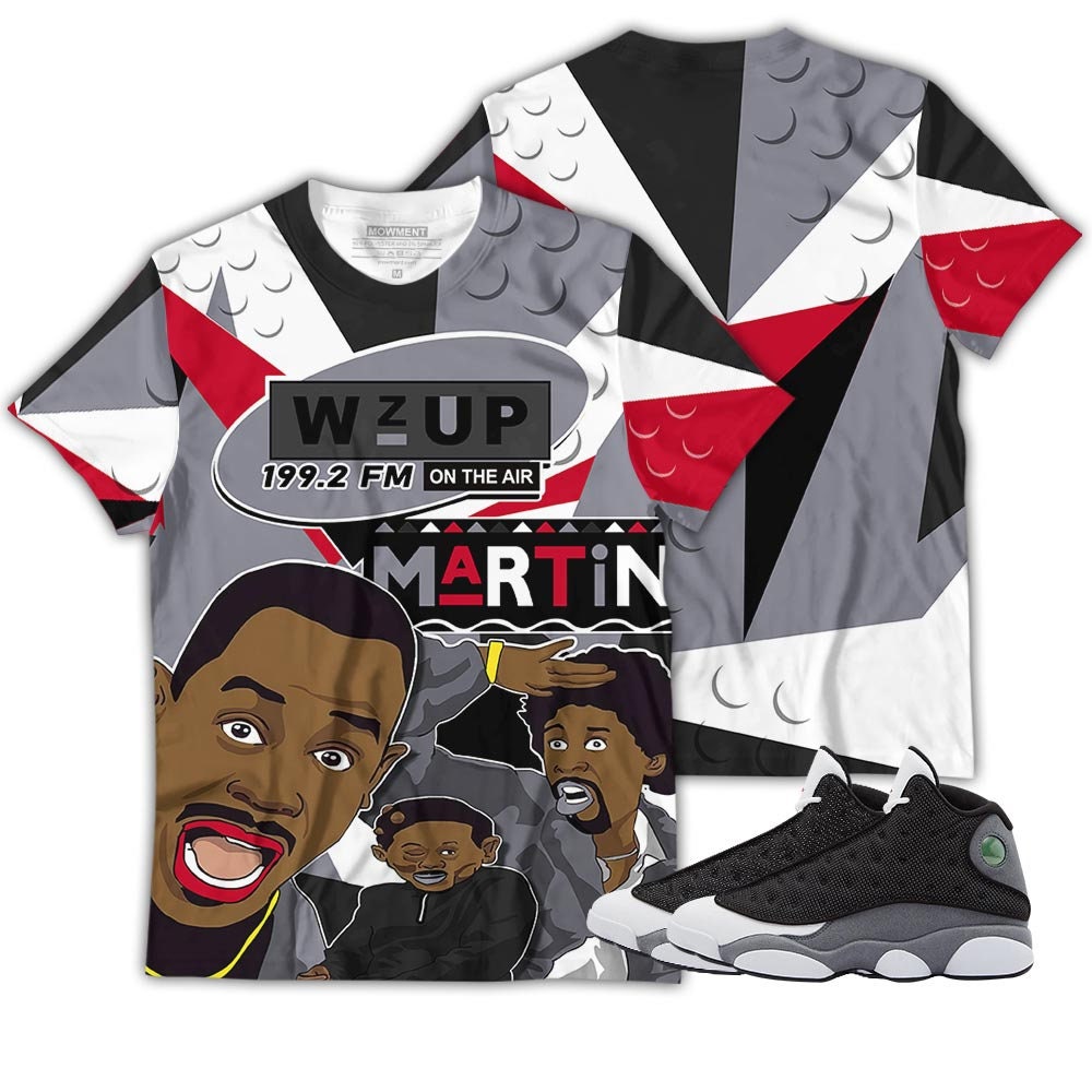 Black Flint 13S Martin Tv 90S MelaninInspired Unisex Sneaker T-Shirt