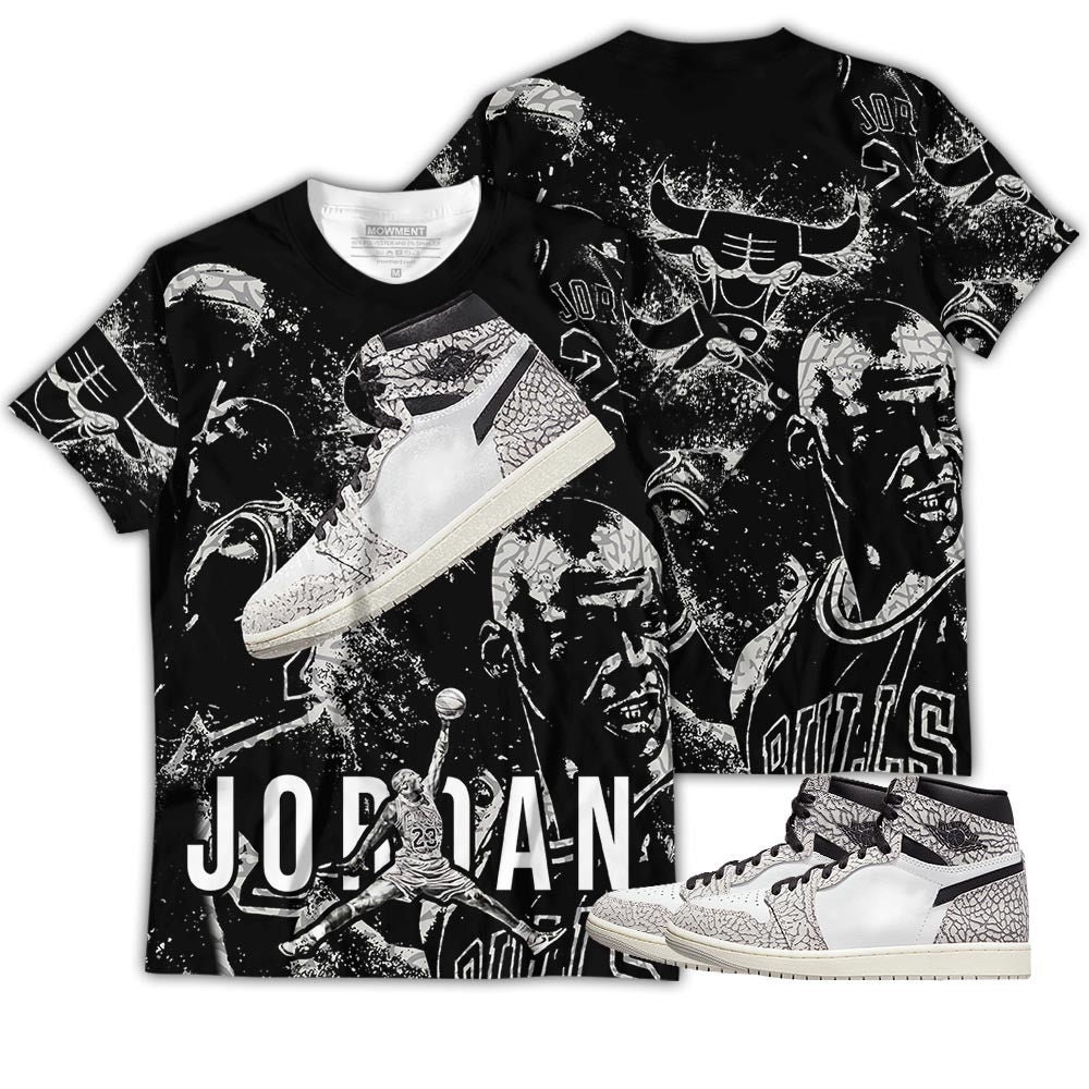 Unisex Elephant Sneakers Jordan Collection With White Cement Design Long Sleeve