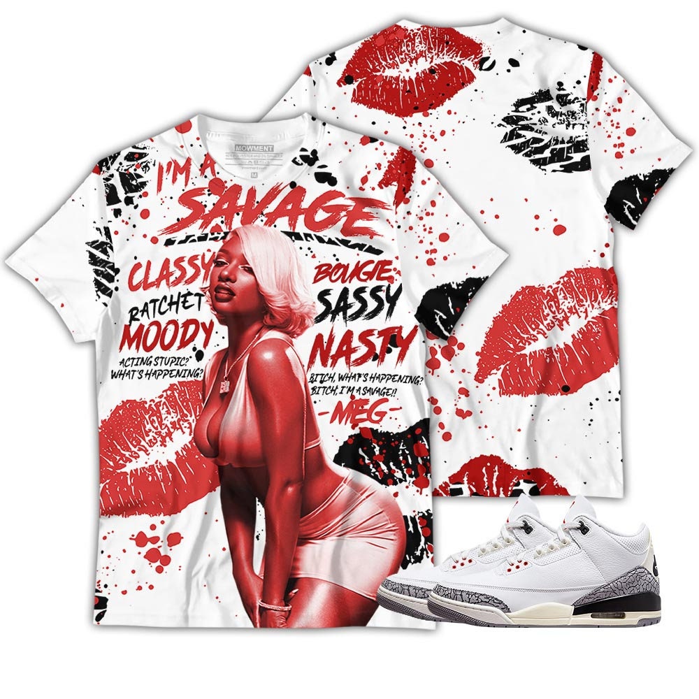 White Cement 3S Matching Apparel Megan Unisex Sneaker Collection T-Shirt