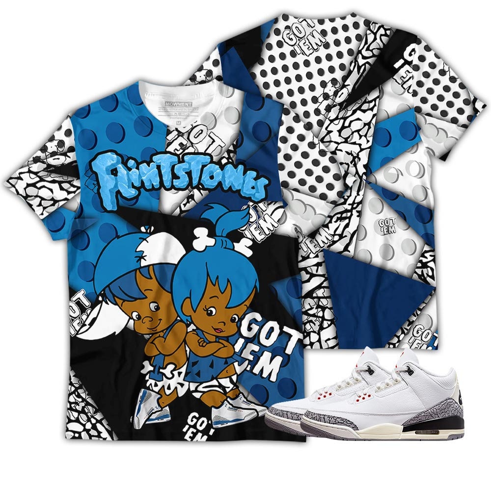 Unisex Flintstones Sneaker Matches Jordan Retro 3 Collection Long Sleeve