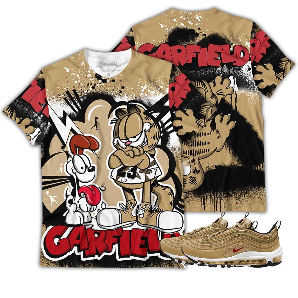 Garfield And Odie Sneaker Metallic Gold And 3D Tees Hoodies And More Long Sleeve