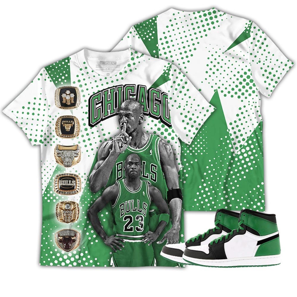 Lucky Green Unisex Basketball Sneaker Jordan 1 3D Apparel Long Sleeve