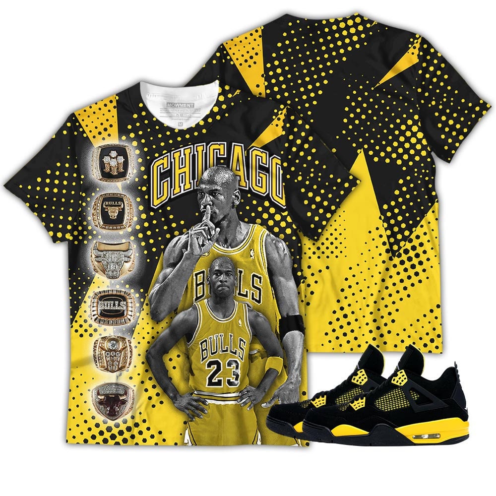 2023 Thunder Basketball Sneaker With Retro 4S Design Shirt