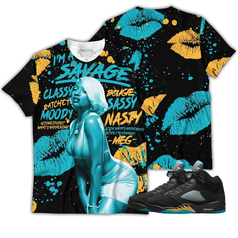 2023 Retro Aqua 5S Sneaker Collection By Megan Thee Stallion Long Sleeve