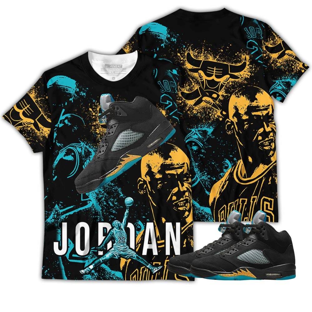 Aqua Jordan 5S Sneaker Collection Unisex Clothing And Accessories Hoodie