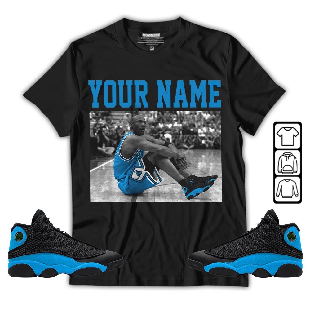 Custom Number 23 Basketball With Jordan 13 Black University Blue 2022 Design Shirt