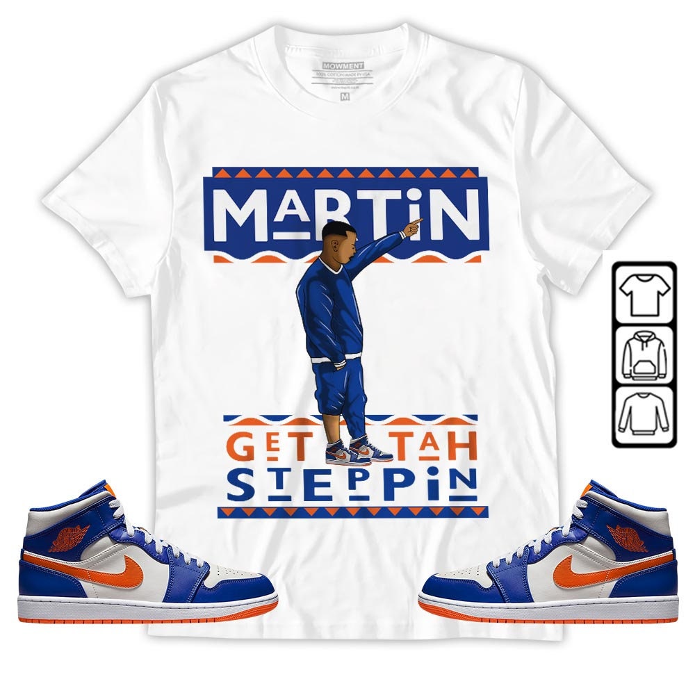 80S Martin Tv Unisex Sneaker To Match Jordan 1 Knicks T-Shirt