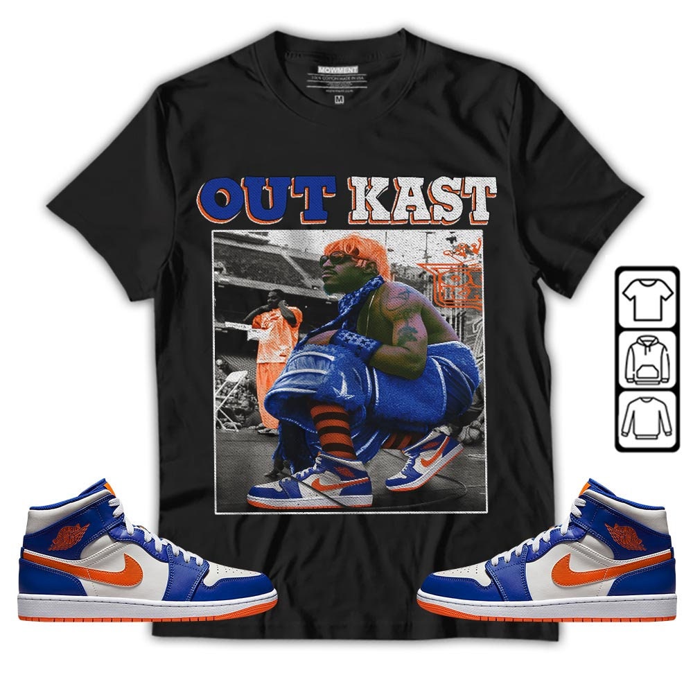 Unisex Outkast Sneaker Jordan 1 Mid Knicks Apparel Collection Crewneck