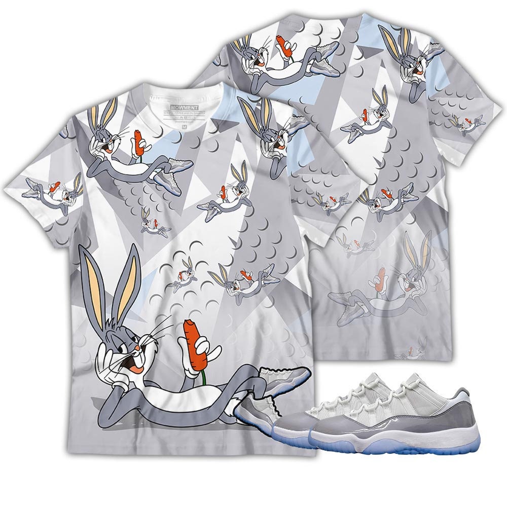 Unisex Bunny Sneakers Match Jordan 11 Grey Apparel T-Shirt
