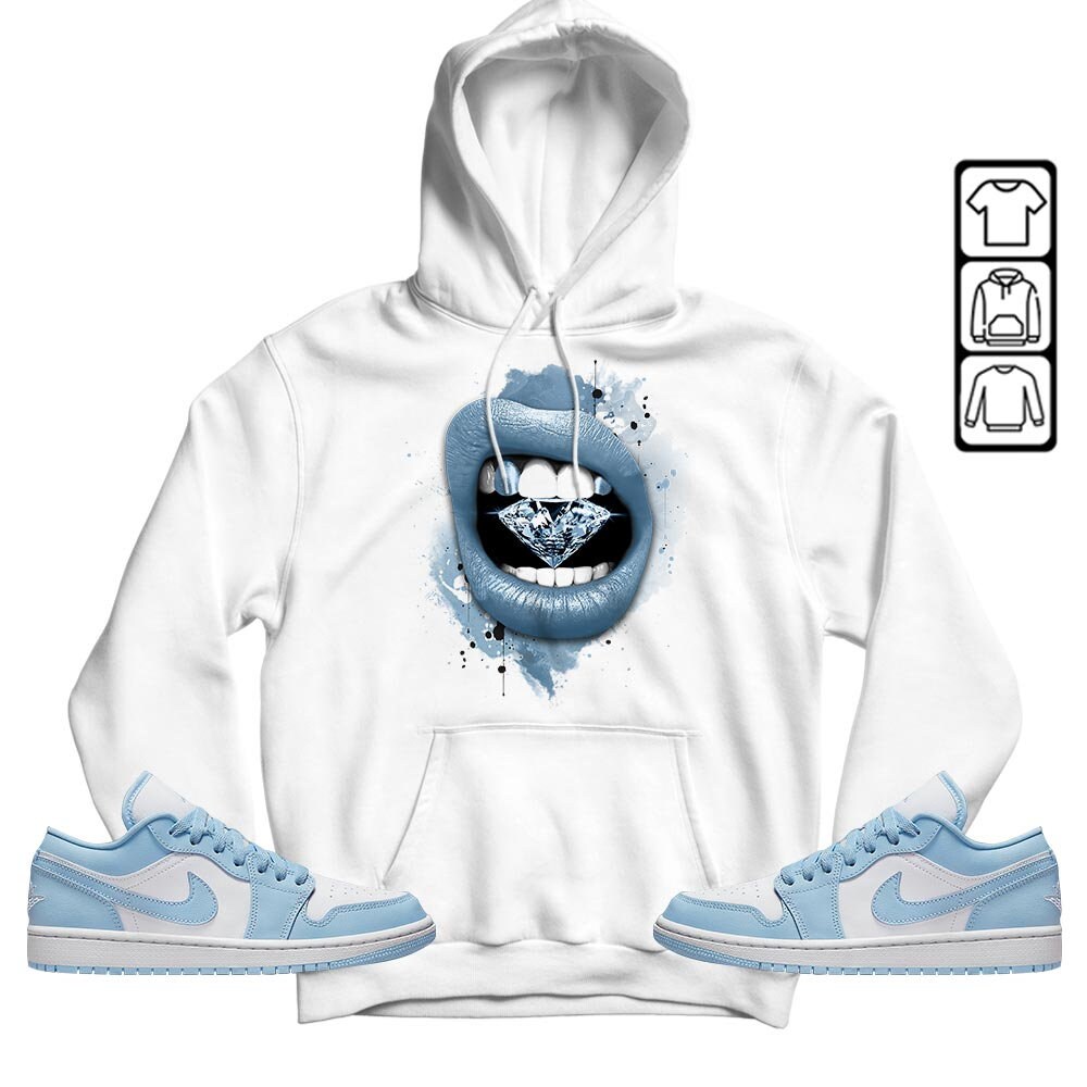 Icy Unisex Sneaker Outfit Diamond Lips Match Crewneck