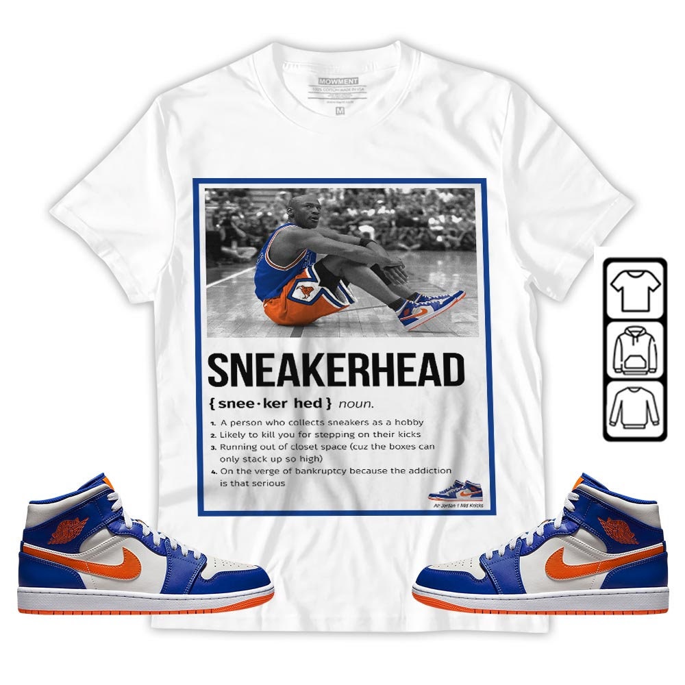 Jordan 1 Mid Knicks Sneaker Apparel Unisex Hoodie