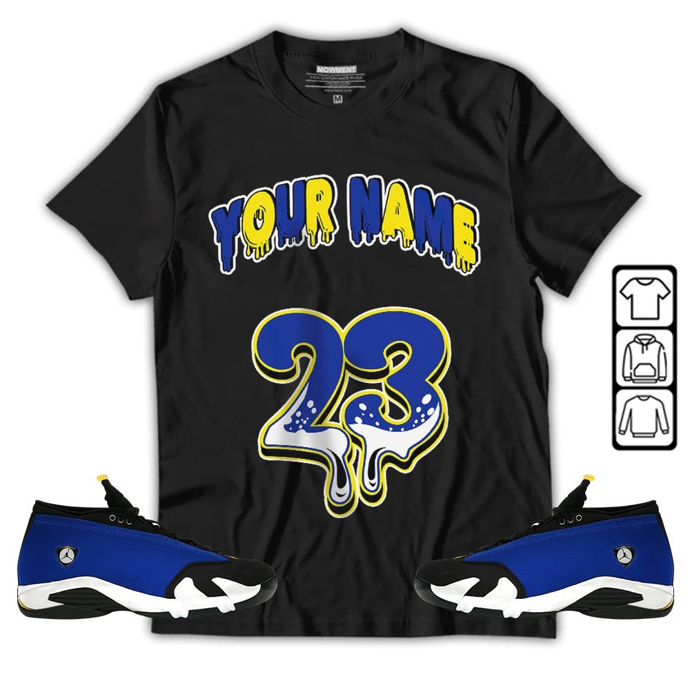 Blue Laney 14S Sneaker With Matching Jordan 14 T Tee
