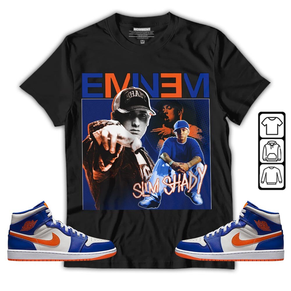 Unisex Sneaker And Apparel Collection Eminem2 Jordan1 Mid Knicks Shirt