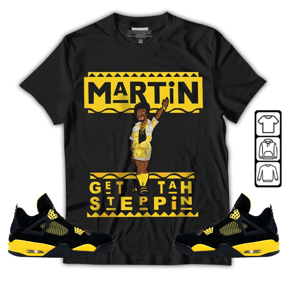 Unisex Blm Melanin Kids 90S Martin Tv Sneaker For Jordan Retro 4 Thunder Long Sleeve