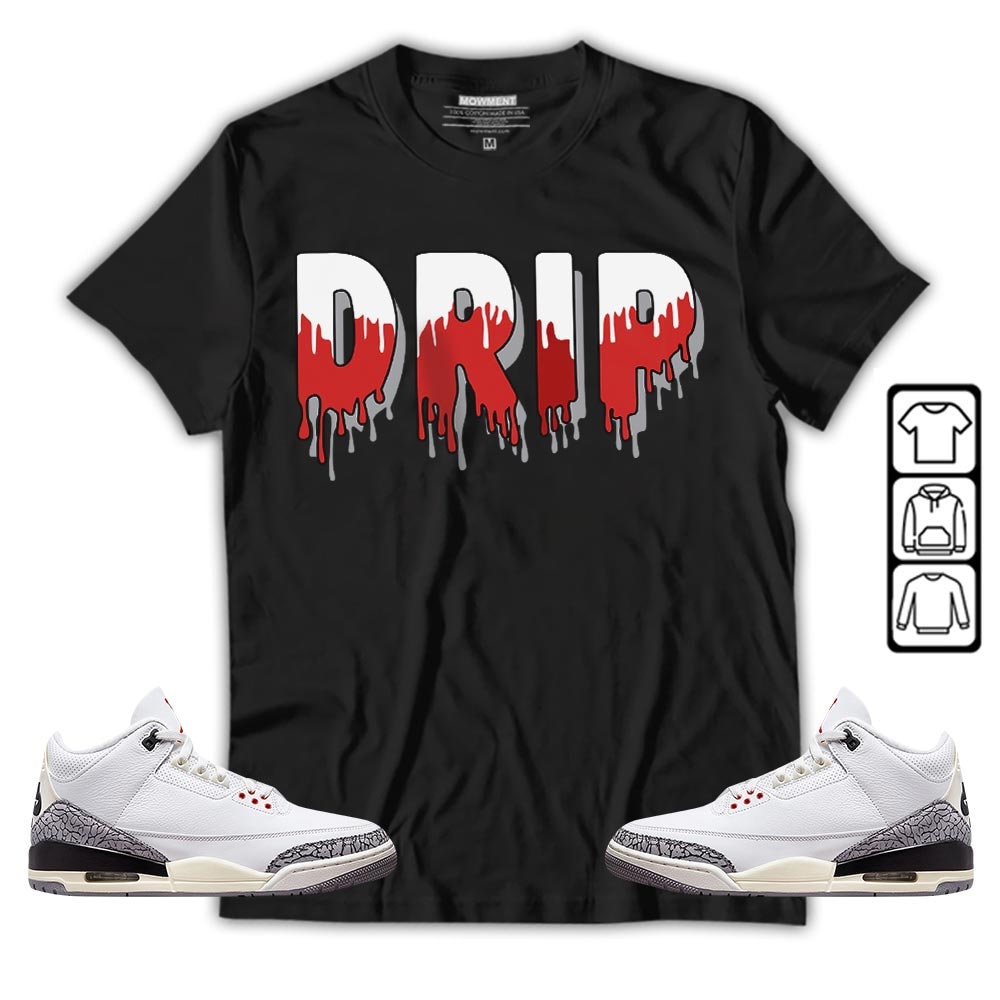Unisex Sneaker To Match White Cement 3S Tee