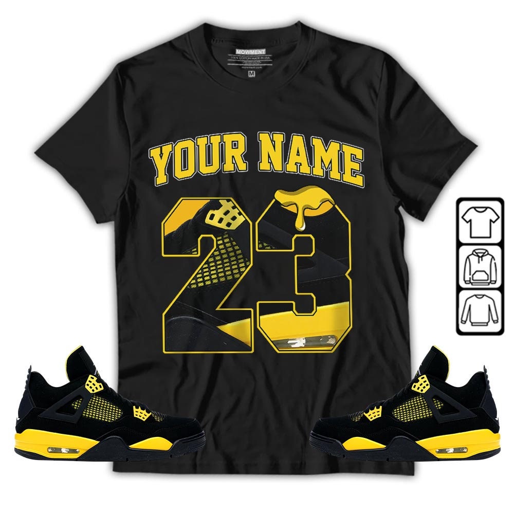 Custom Design Name 23 Drip Shoes With Thunder 4S Collection Tee