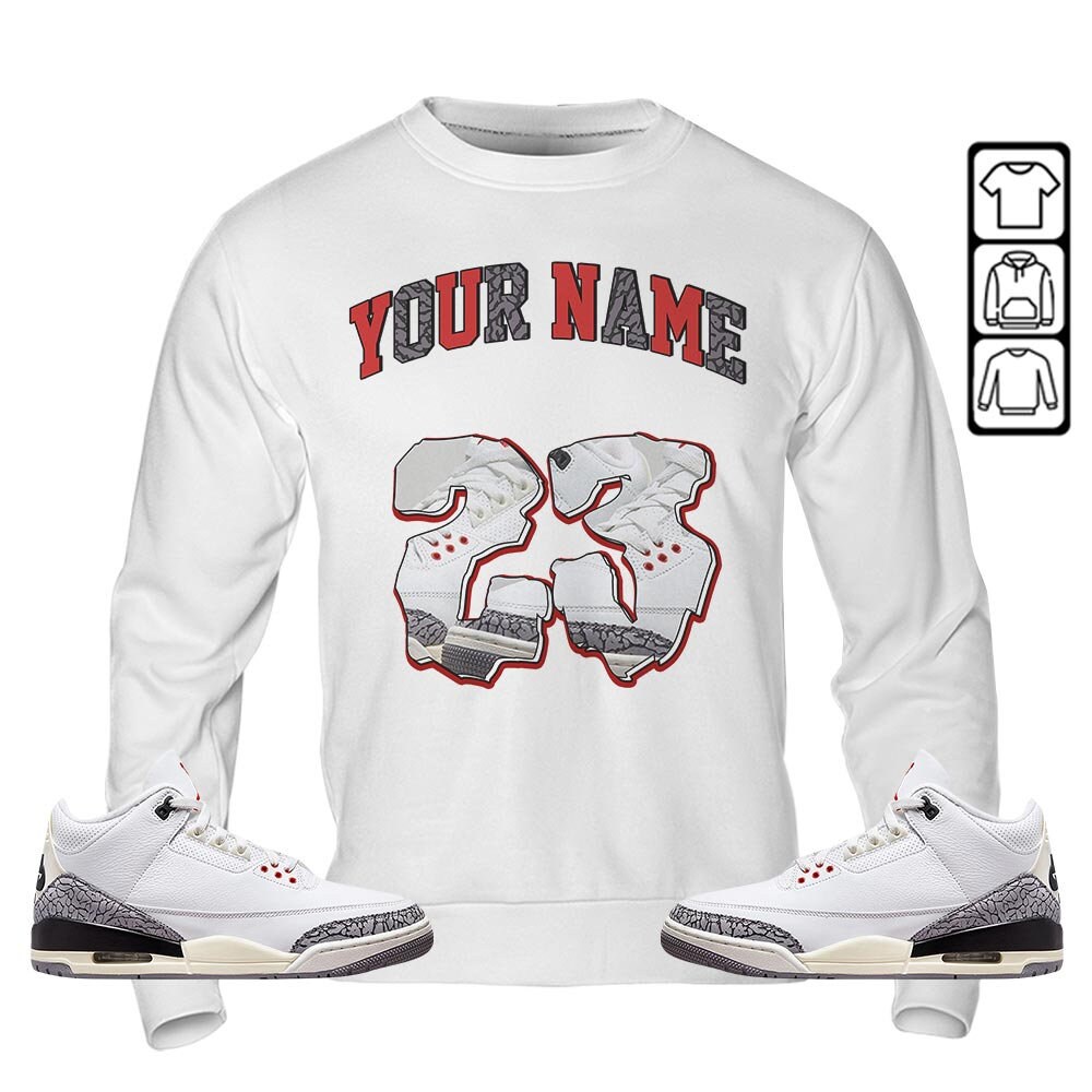 White Cement 3S Matching Apparel For Custom Drip Sneakers Tee