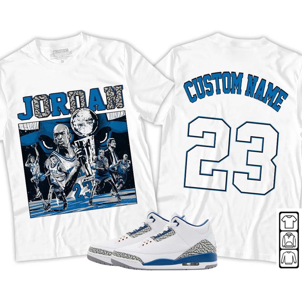 Custom Unisex Sneaker To Match Jordan Retro 3 Wizards Hoodie