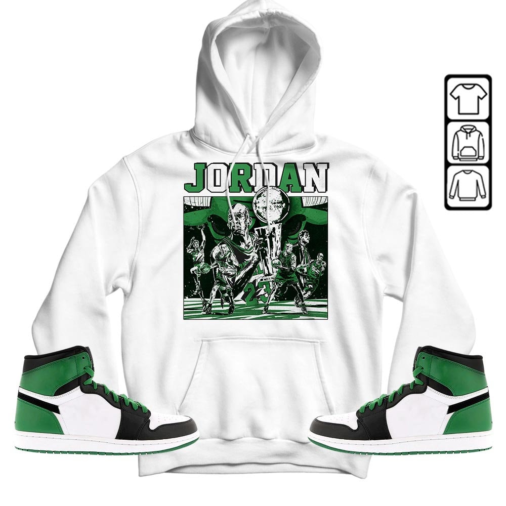 Unisex Lucky Green Sneaker Hoodies For Jordan 1 Fans Tee