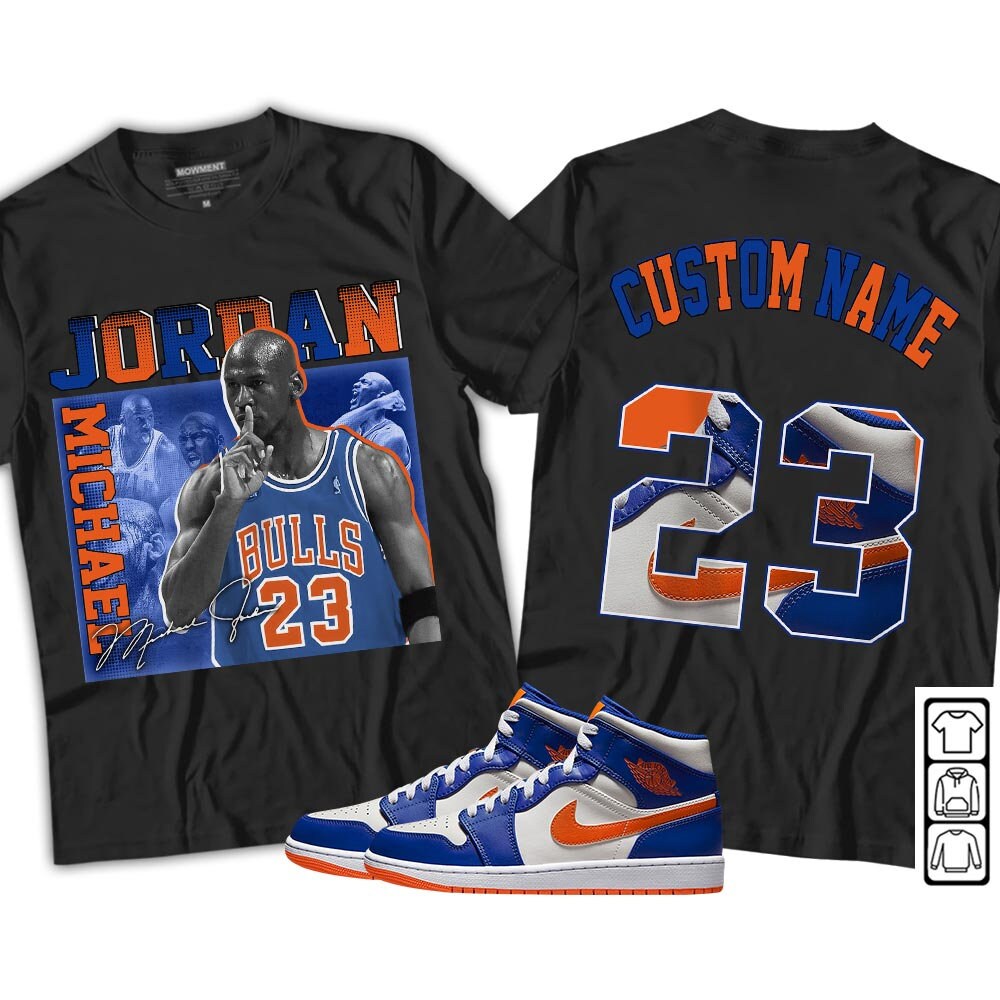 Custom 23Jd Signature Unisex Sneaker Pair With Jordan Knicks Long Sleeve