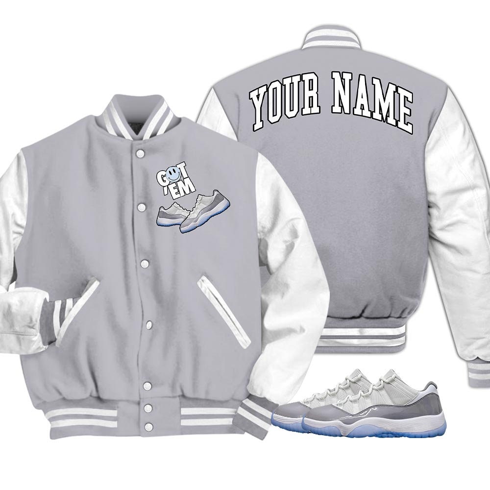Cement Grey Jordan 11 Low Outfit With Custom And Jacket Tee