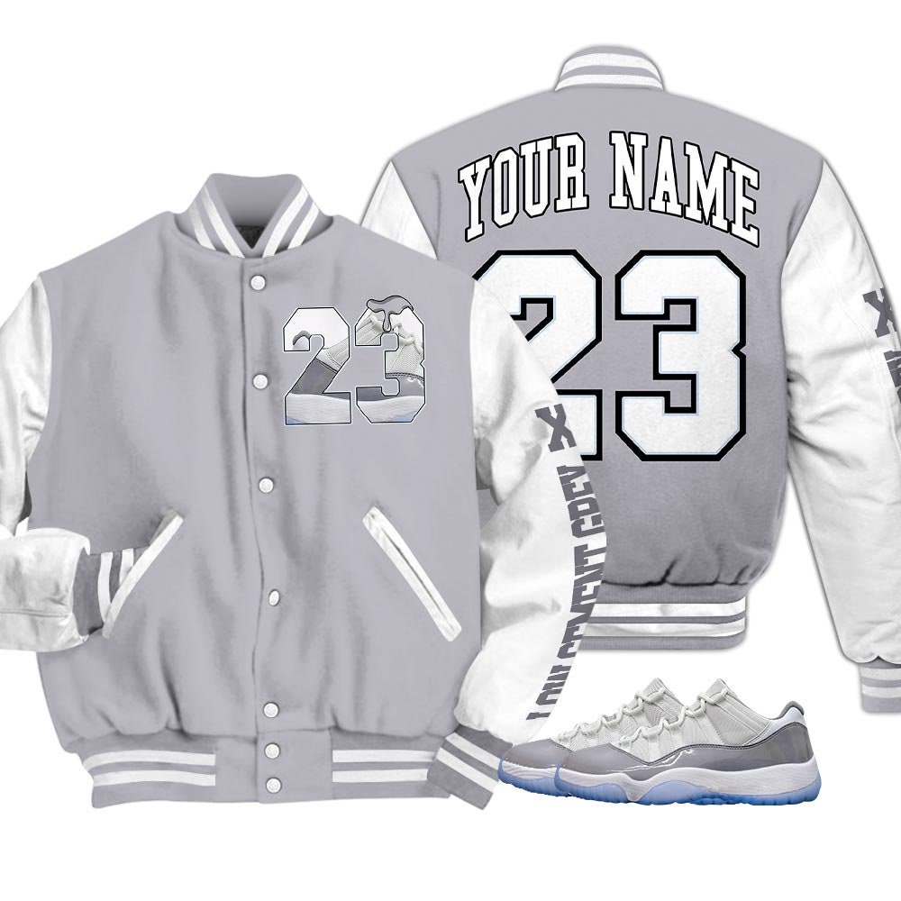 Cement Grey 11S Apparel Set With Custom Drip Goat And Jacket Shirt