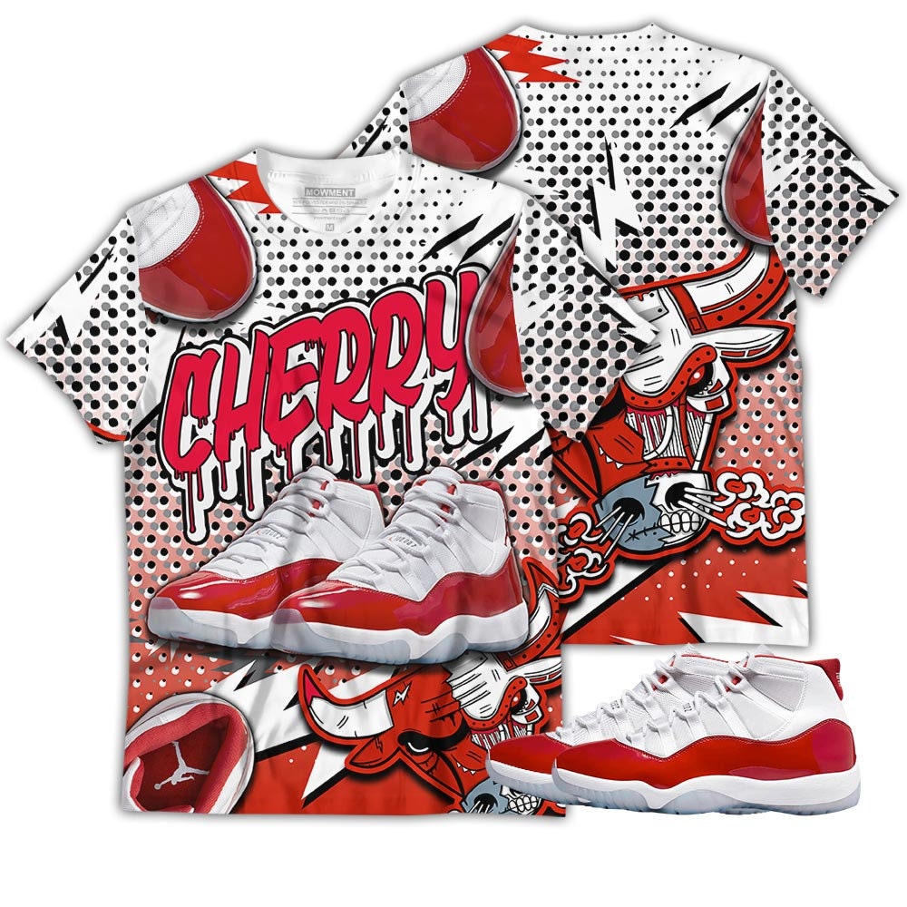 Cherry 11S Unisex Sneaker With Retro 3D Design Hoodie