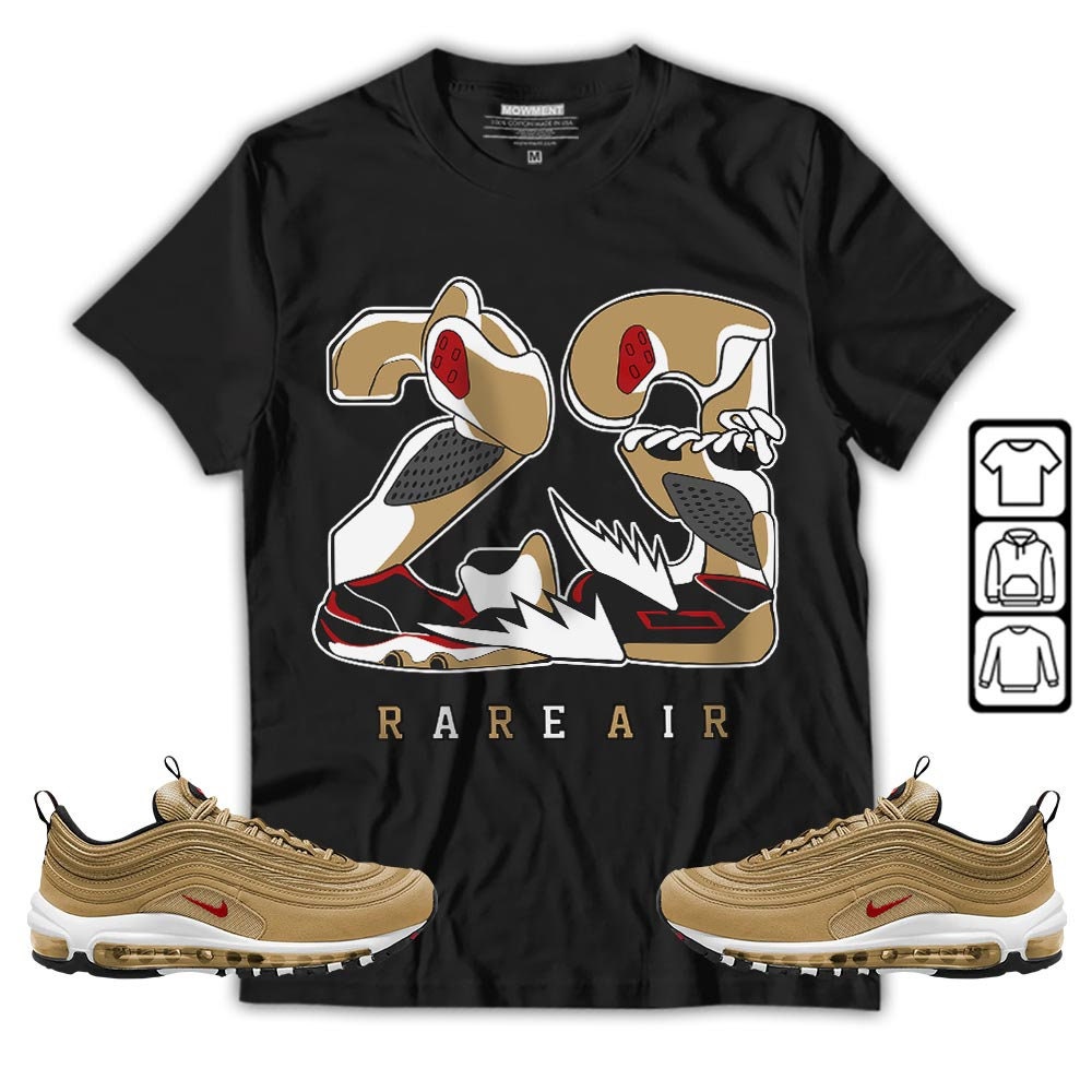 Unisex 23 Rare Air Sneaker To Match Air Max 97 Gold T-Shirt