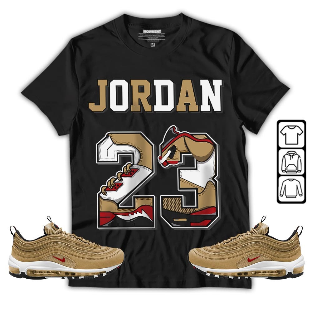 Stylish Jd Unisex Sneaker And Air Max 97 Gold Apparel Long Sleeve
