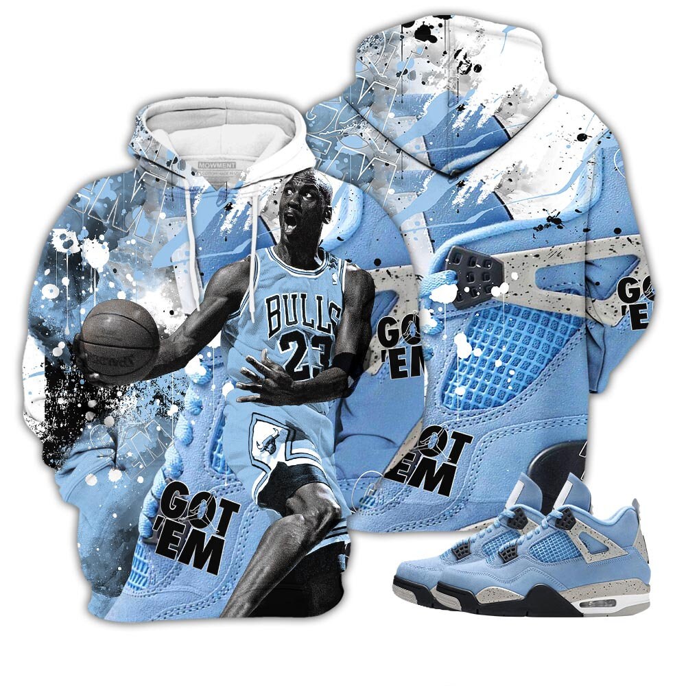University Blue And Set For Jd 4 Fans Hoodie