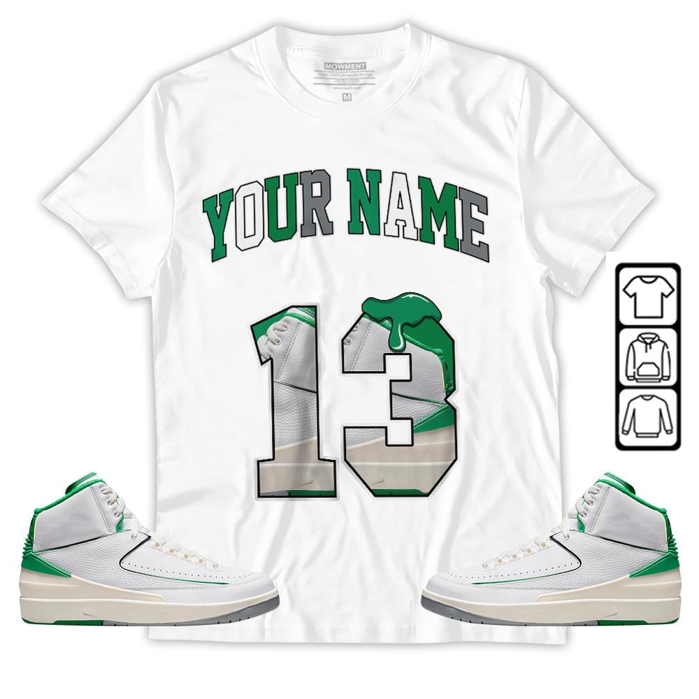 Custom Unisex Sneaker Match With Jordan 2 Lucky Green Long Sleeve