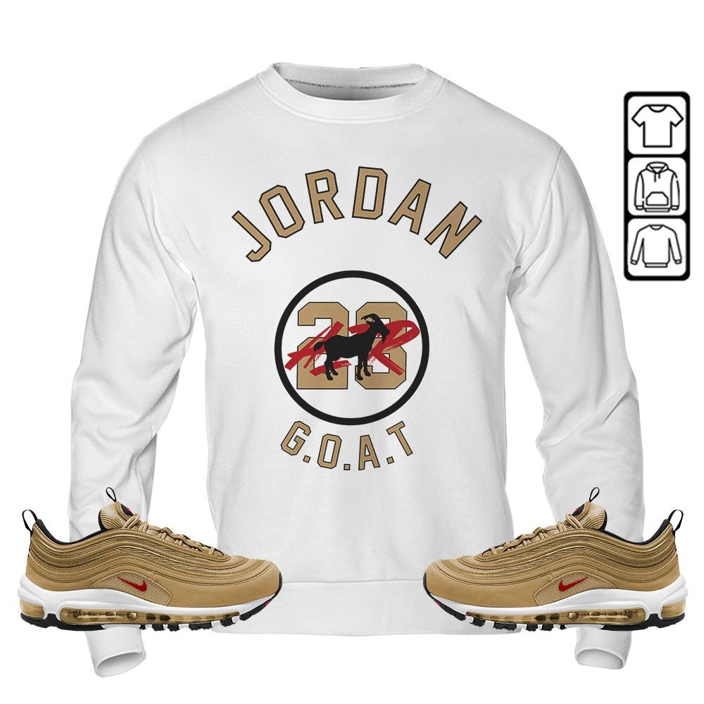 Unisex Jordan Goat Air Sneaker Apparel Set In Gold Metallic Hoodie