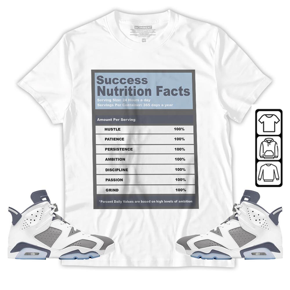 Cool Grey Retro Jordan Sneaker With Nutrition Facts Design Tee