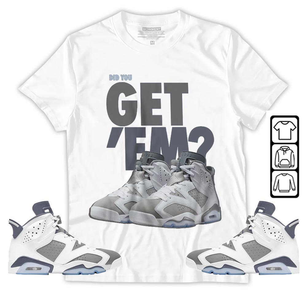 Cool Grey 6S Retro Sneaker Match Clothing Collection Shirt