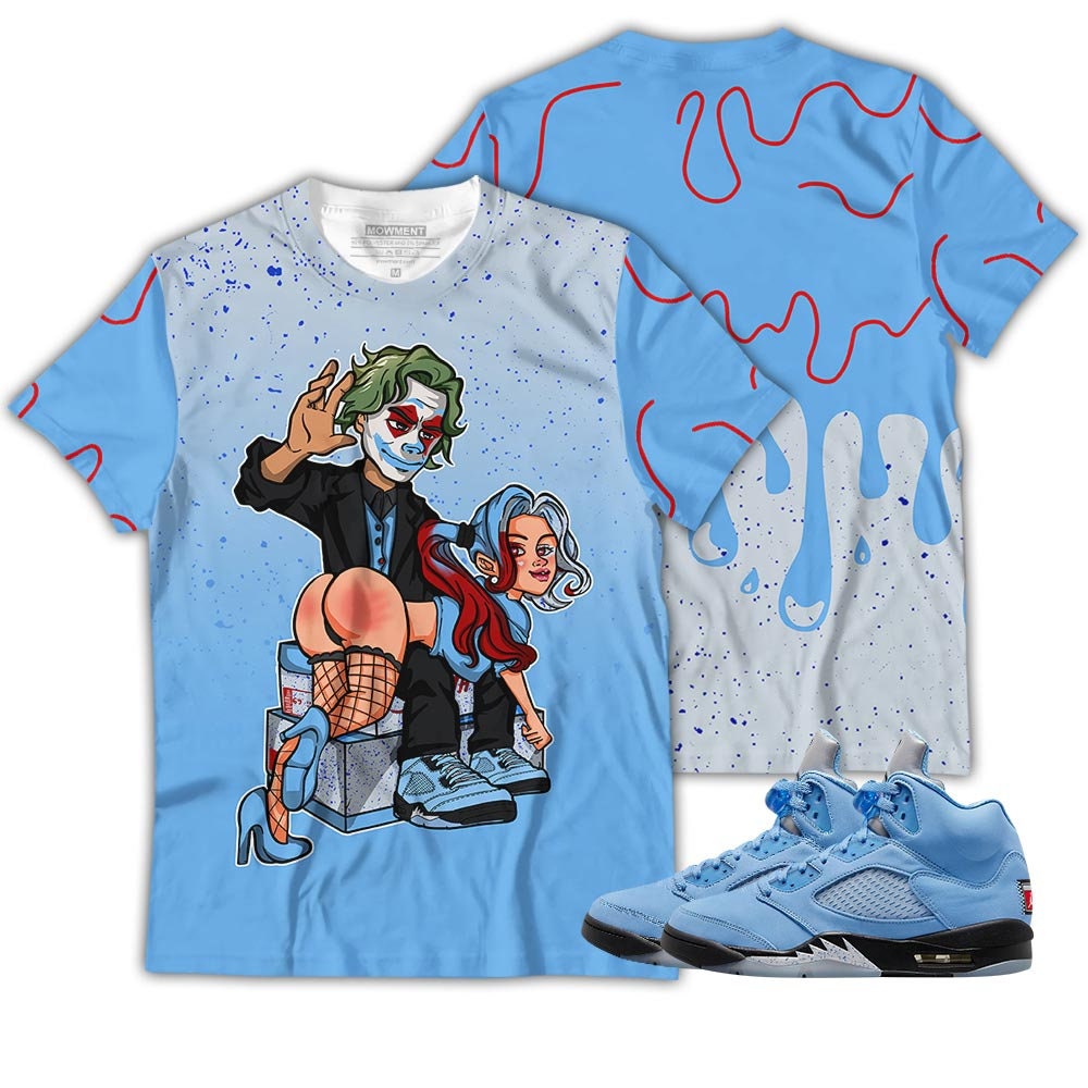 Harley Drip Sneaker Match With Jordan University Blue Design T-Shirt