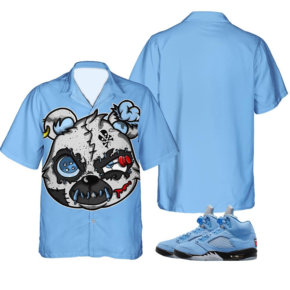 90S Horror Bear Sneaker With Jordan University Blue 5S T-Shirt
