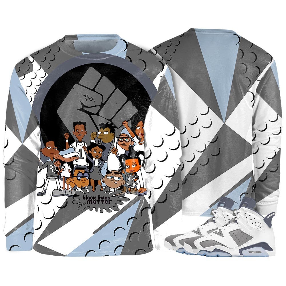 Cool Grey Blm Melanin Unisex Sneaker With Jordan 6 Design T-Shirt