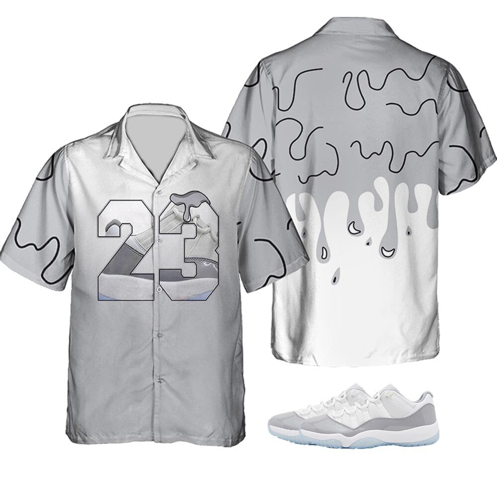 Jordan 23 Basketball Matches Cement Grey 11S Hawaii Varsity Shirt