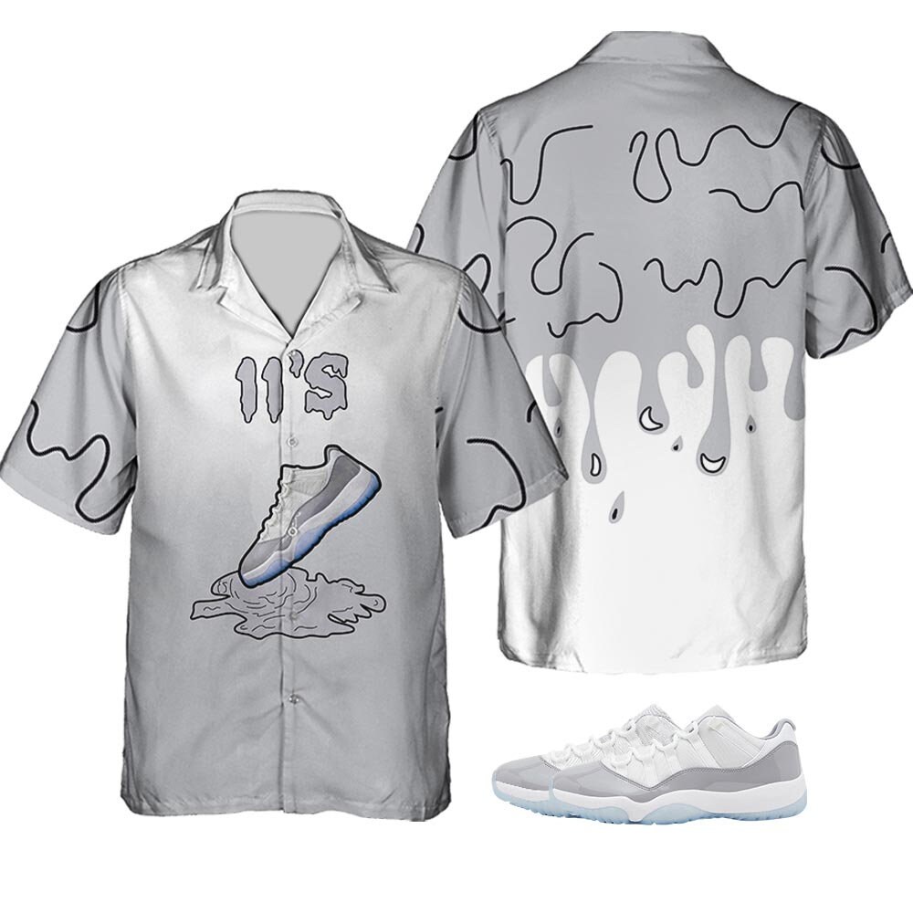 Stylish Dripping Sauce Shoes Print With Jordan Low Cement Grey T-Shirt
