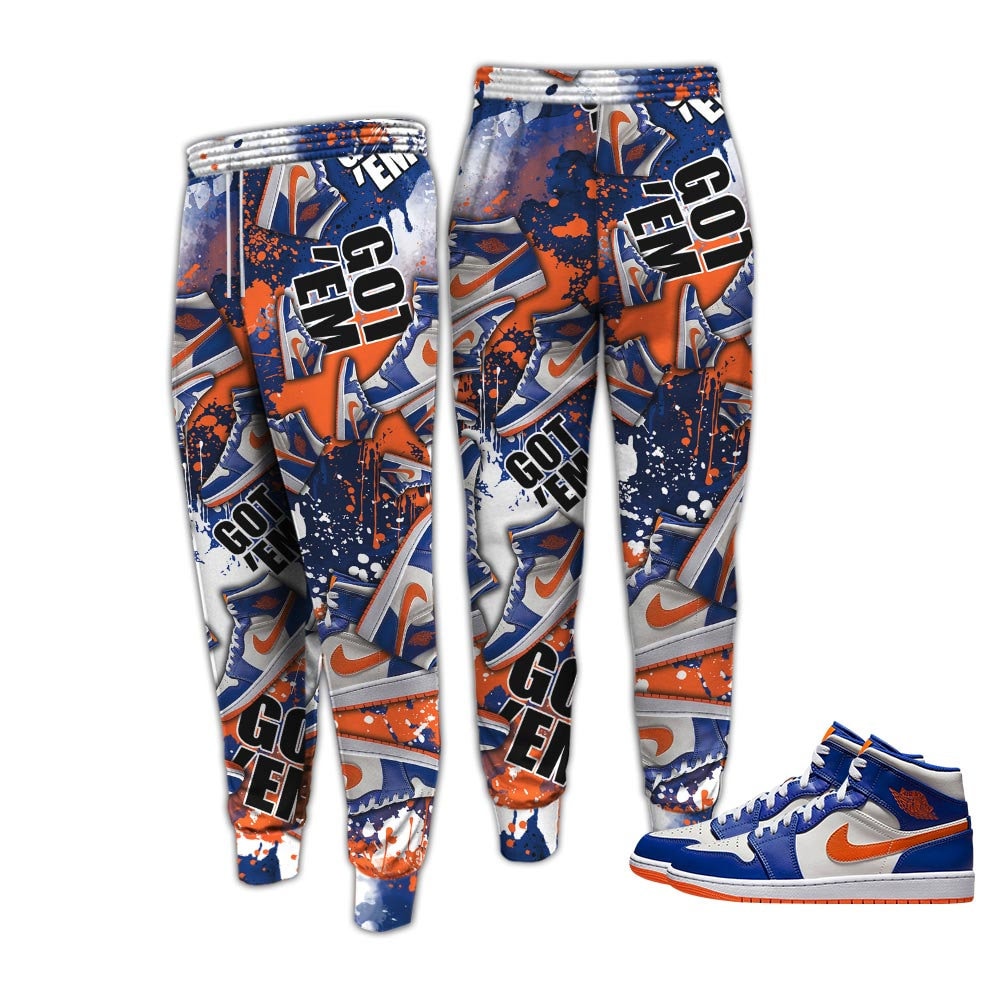 Complete Knicks Jordan Outfit Set With Hat Socks And Joggers T-Shirt