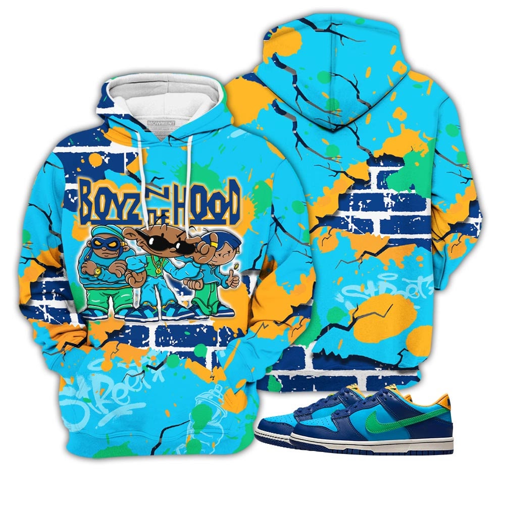 Matching Sneakers And Apparel For Boys Dunk Low Gs Kyrie Electric Algae 3D And Bomber Long Sleeve