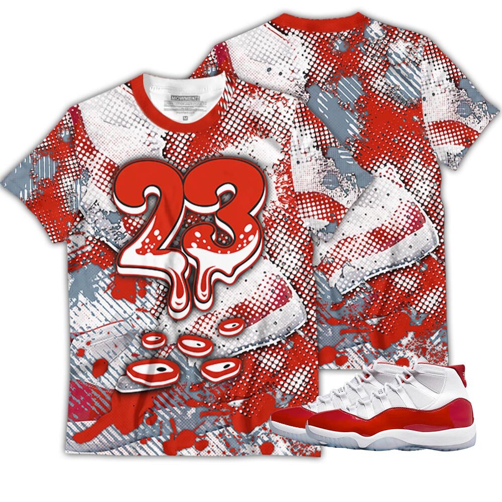 Cherry 11S Retro With Dirty Dripping 3D Designs Long Sleeve