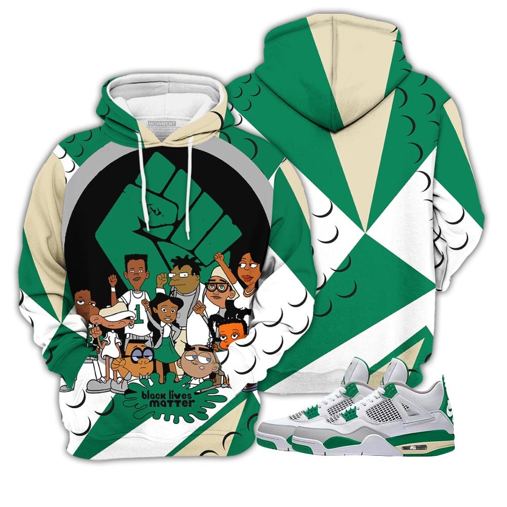 Unisex 90S Melanin Sneaker Jordan 4 Green Bomber T-Shirt