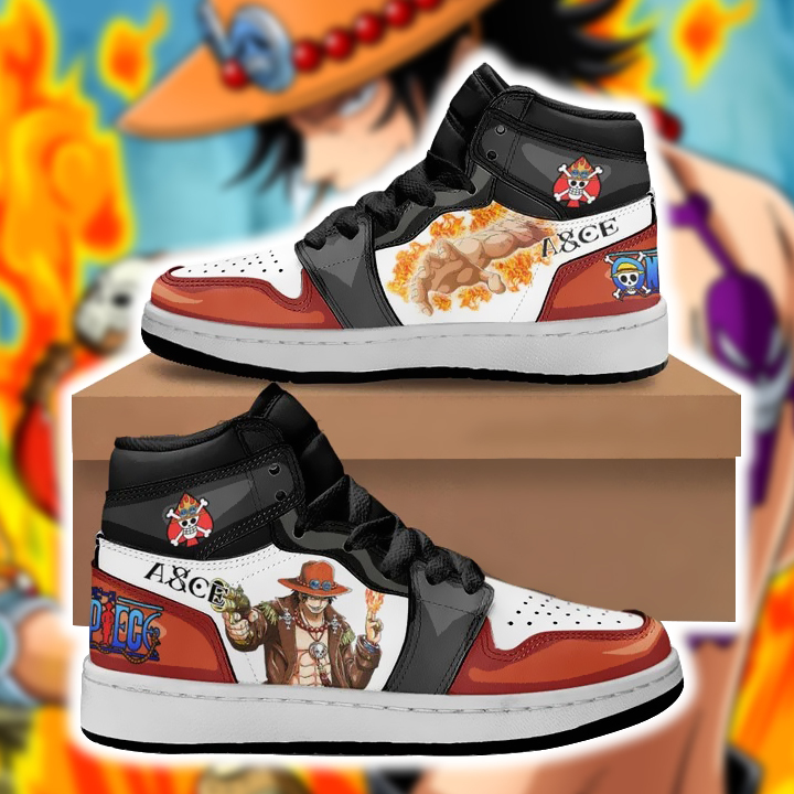 Ace Kids Sneakers Custom One Piece Anime Shoes For Kids D180301