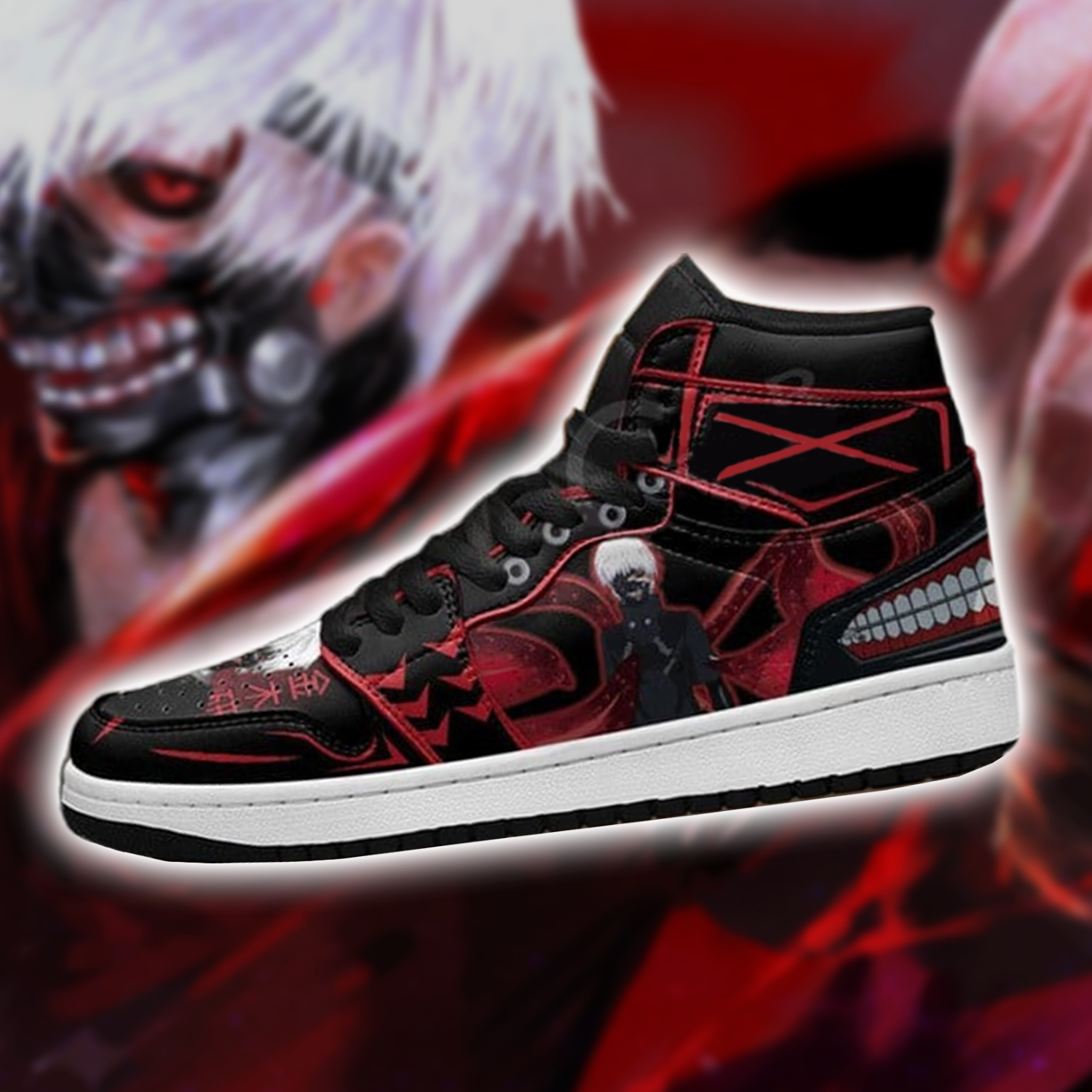 Ken Kaneki JD1s Sneakers Custom Kagune Tokyo Ghoul Anime Shoes ML210311