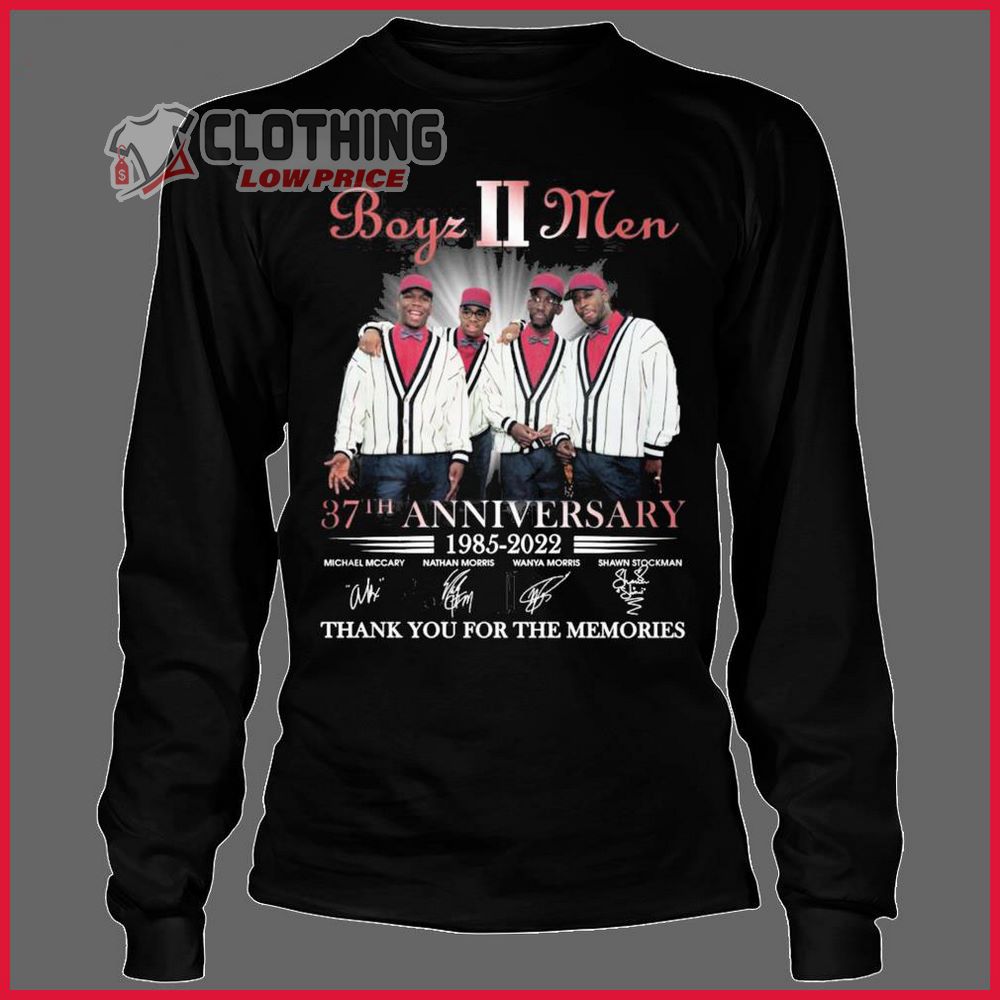 37th Anniversary 1985-2023 Boyz II Men Signatures Thank You For The Memories T- Shirt