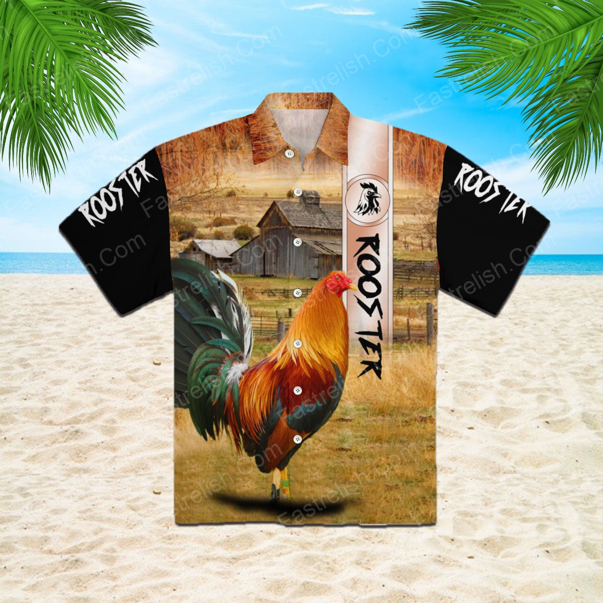 Rooster Ranch Grass Hawaiian Shirts WT1082