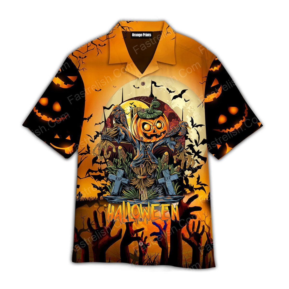 Scary Pumpkin On Halloween Day Hawaiian Shirts WT7116