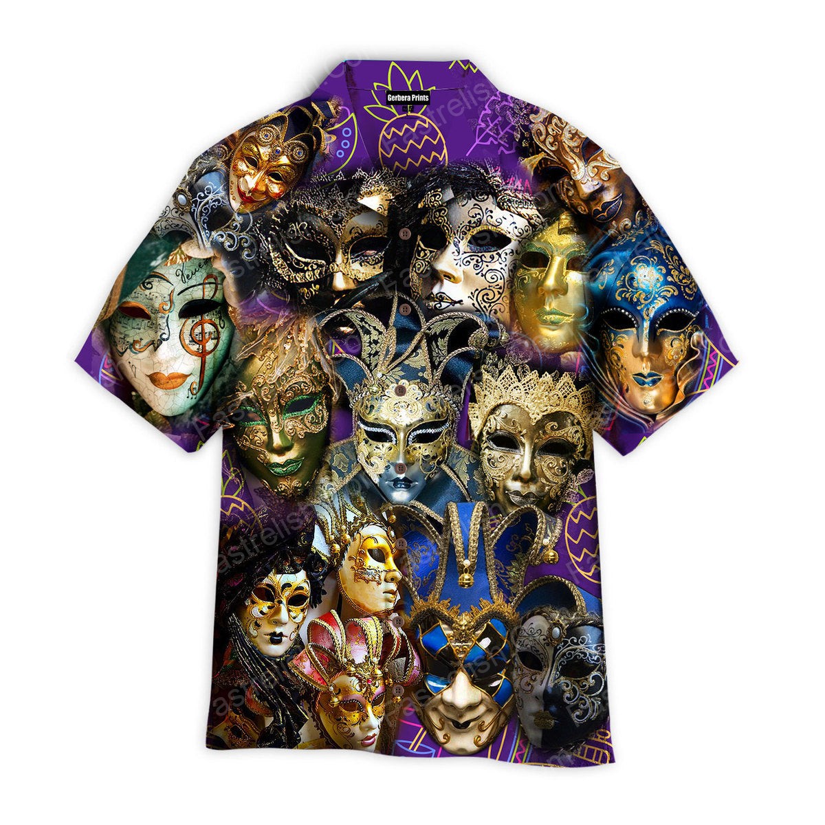 Scary Festival Carnival Mask Mardi Gras Hawaiian Shirts WT1121